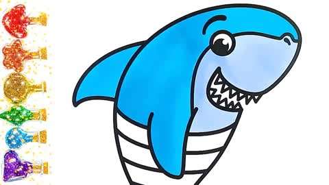 蓝鲨简笔画图片图片