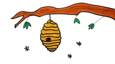 蜂巢儿童画教案图片