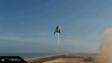 太空探索：SpaceX星际飞船Starhopper模型起飞后平稳降落指定地点