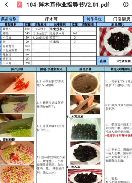 厨房菜品sop范本图片