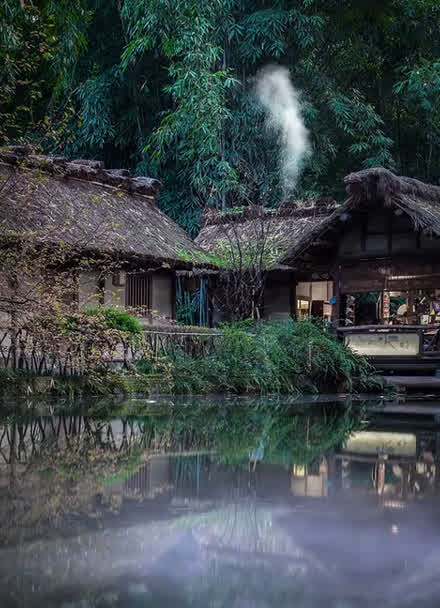 古代山间小屋 隐居图片