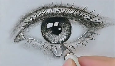 杭州画室素描流泪的眼睛唯美画法
