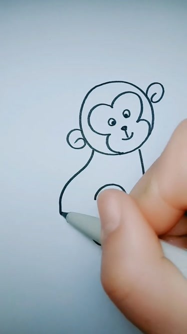 一笔画猴子 可爱图片