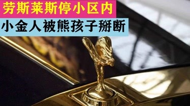 劳斯莱斯停小区内车标被熊孩子掰断家长霸气回应最多赔500