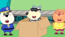 小狼沃夫：黑牛和小猪把小老鼠救了出去，沃夫藏在纸箱里被发现了