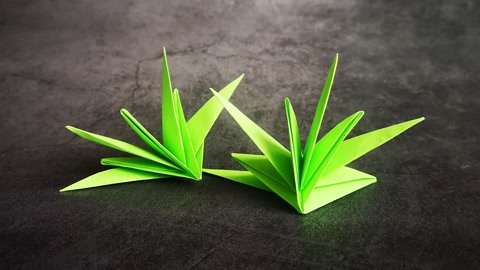 手工折纸制作草丛图片