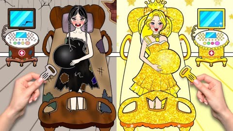 剪纸动画:星期三vs长发公主学习带娃小技巧,谁会更受欢迎呢?