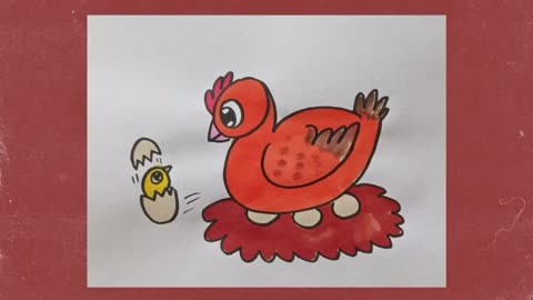 母鸡孵小鸡图片简笔画图片