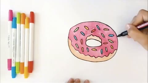 儿童绘画,学画甜甜圈