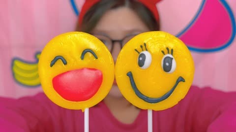 笑脸造型表情包棒棒糖,原来是一对塑料姐妹花