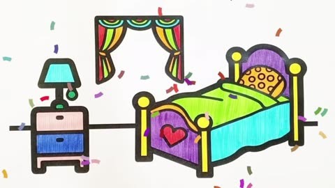 梦想中的卧室简笔画图片