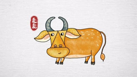 12生肖牛的简笔画 简单图片