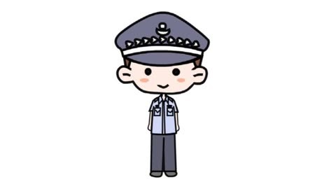 为人民服务的警察卡通人物简笔画视频教程儿童学画画美术绘画课堂